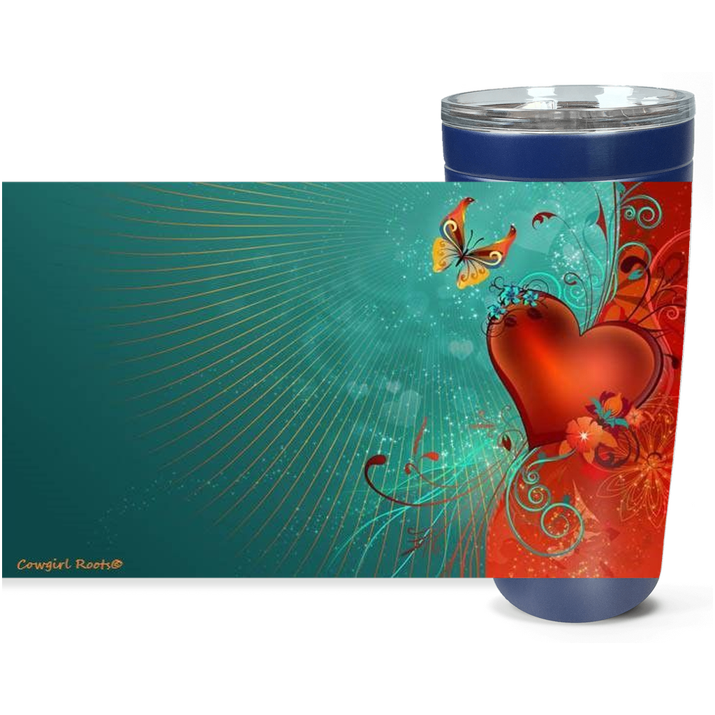 Cowgirl Roots™  Butterfly Love Tumbler 20oz Stainless Steel Insulated Hot and Cold Travel Mugs