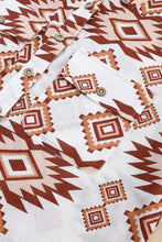 Load image into Gallery viewer, White Western Aztec Pattern Button Flap Pocket Shirt
