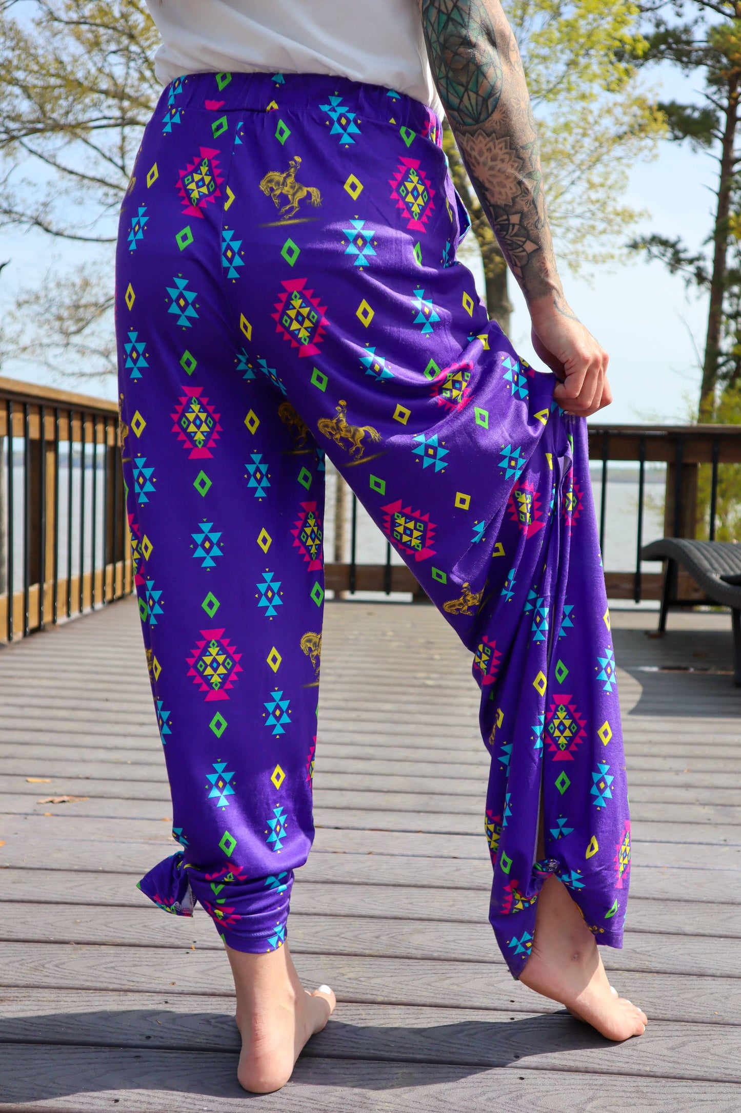 Bucking Purple Trixie Flowy Tied Hem Jogger Pants