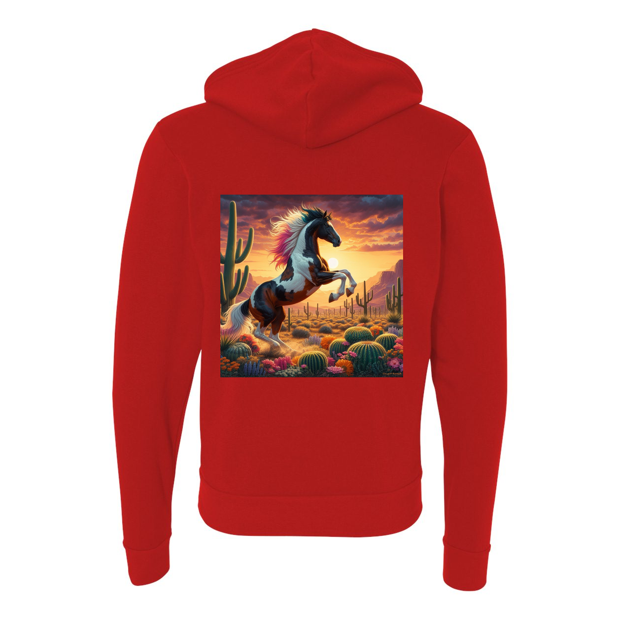 Painted Desert Paint Horse Zip-Up Front Pocket Sweatshirts