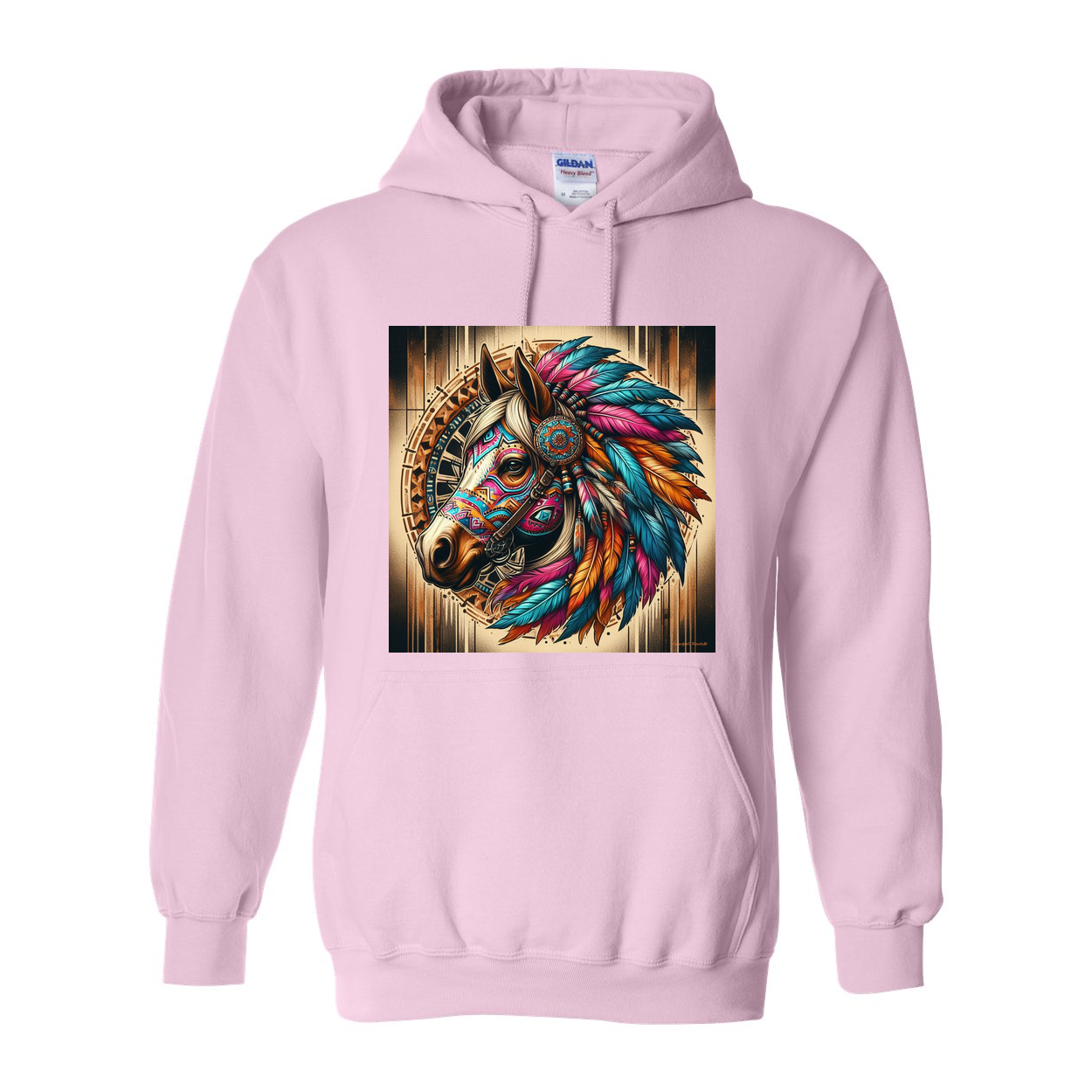 Tribal Horse Chief Pull Over Front Pocket Hoodies