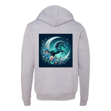 Load image into Gallery viewer, Moon Flowers Turquoise Horse Zip-Up Front Pocket Hooded Sweatshirts
