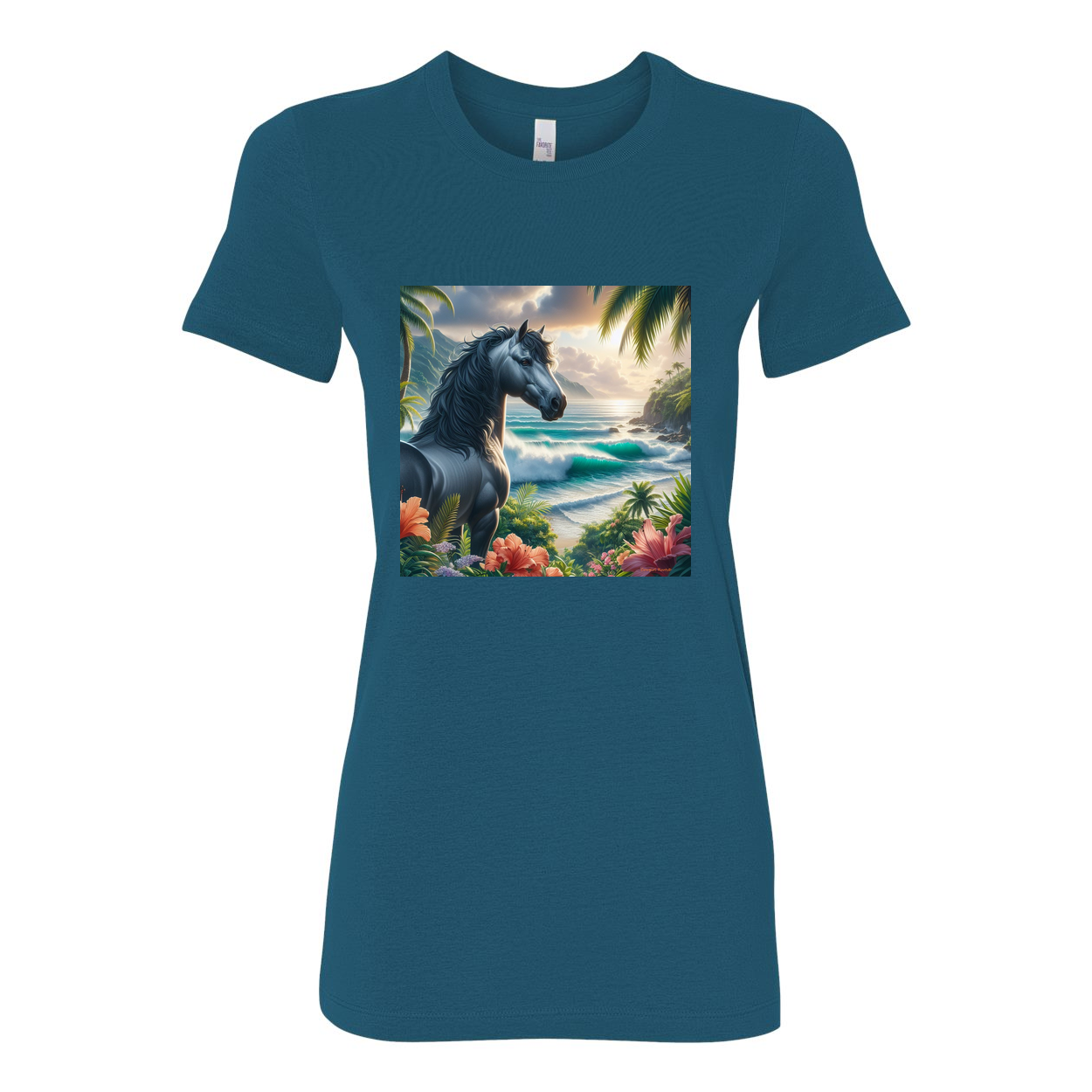 Tropical Grey Stallion Horse Favorite T Shirts