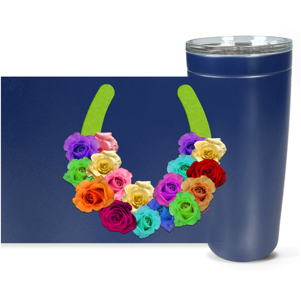 Cowgirl Roots™ Lucky Roses in Lime Tumbler 20oz Stainless Steel Insulated Hot and Cold Travel Mugs