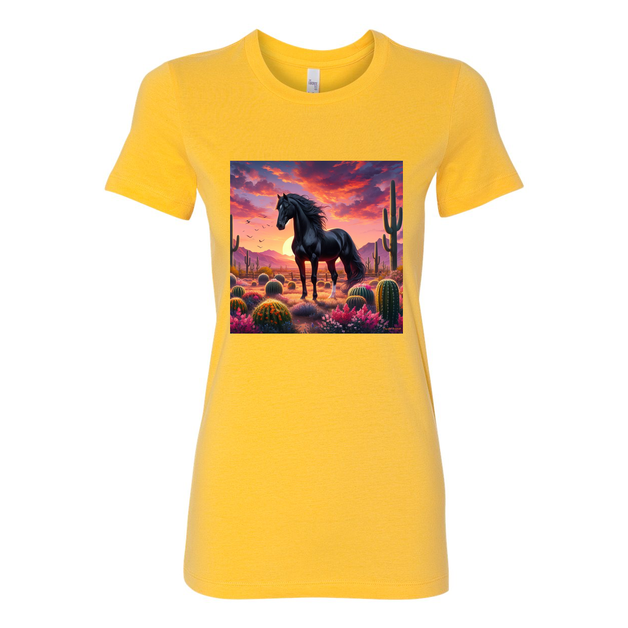 Black Stallion Desert Sunset Horse Favorite T Shirts