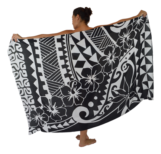 Hawaiian Tribal Hibiscus Sarong / Pareo