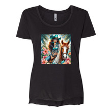 Load image into Gallery viewer, Cowgirl Tropics Scoop Neck T Shirts
