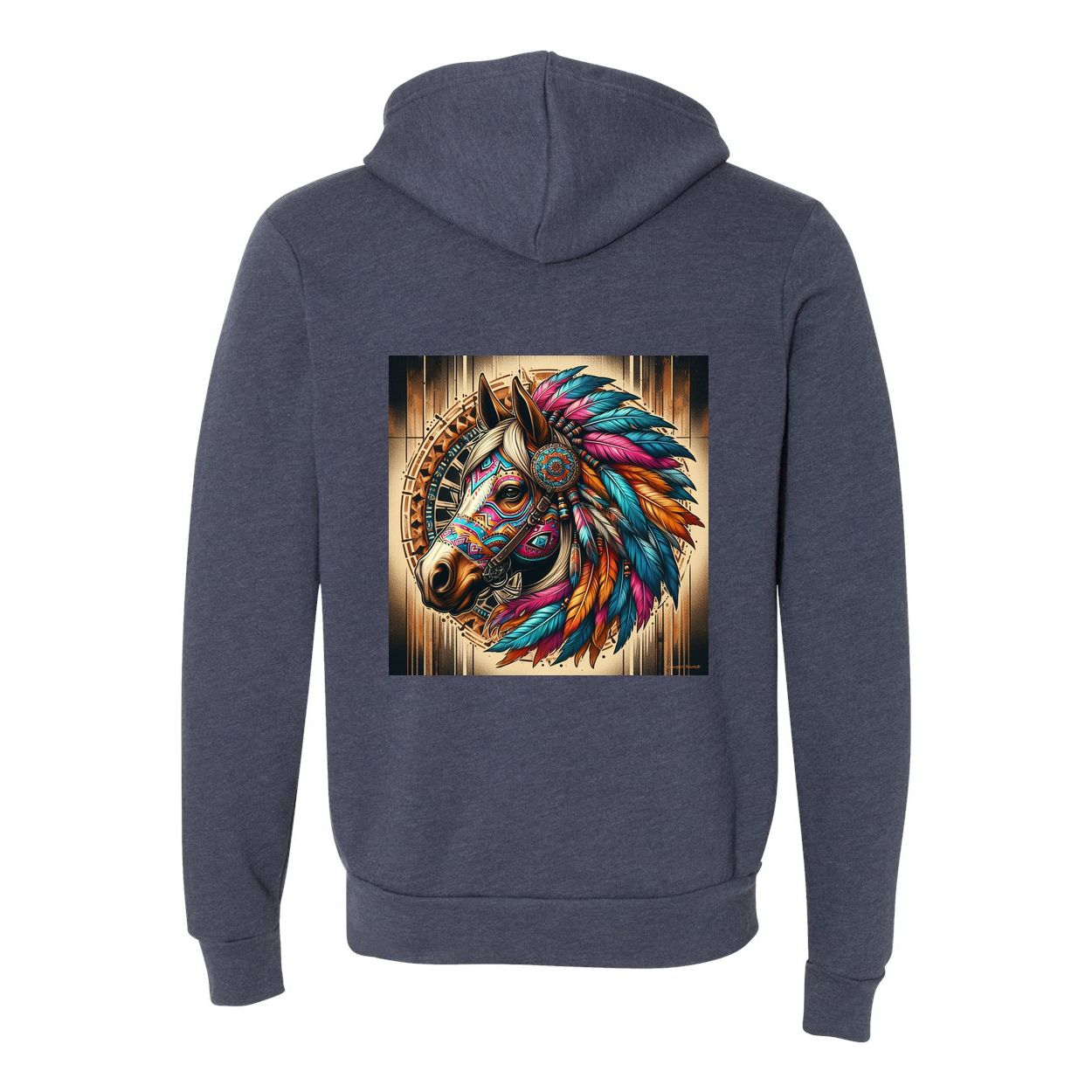 Tribal Horse Chief Zip-Up Front Pocket Hooded Sweatshirts