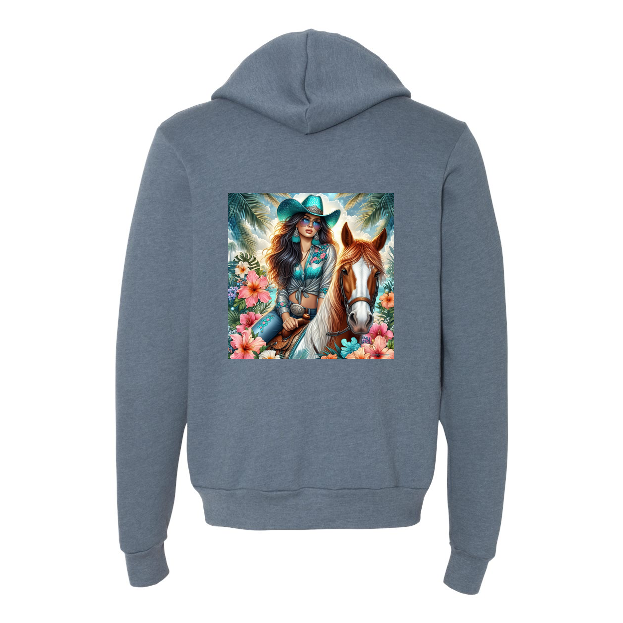 Cowgirl Tropics Zip-Up Front Pocket Hoodies