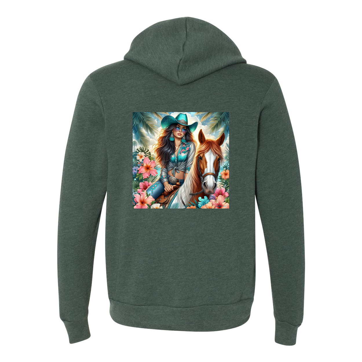 Cowgirl Tropics Zip-Up Front Pocket Hoodies