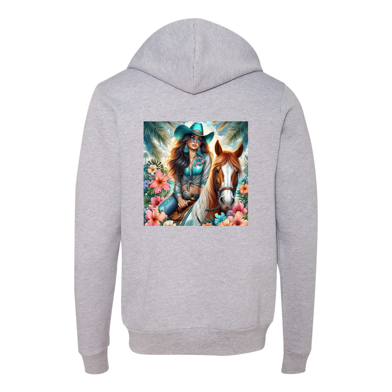 Cowgirl Tropics Zip-Up Front Pocket Hoodies