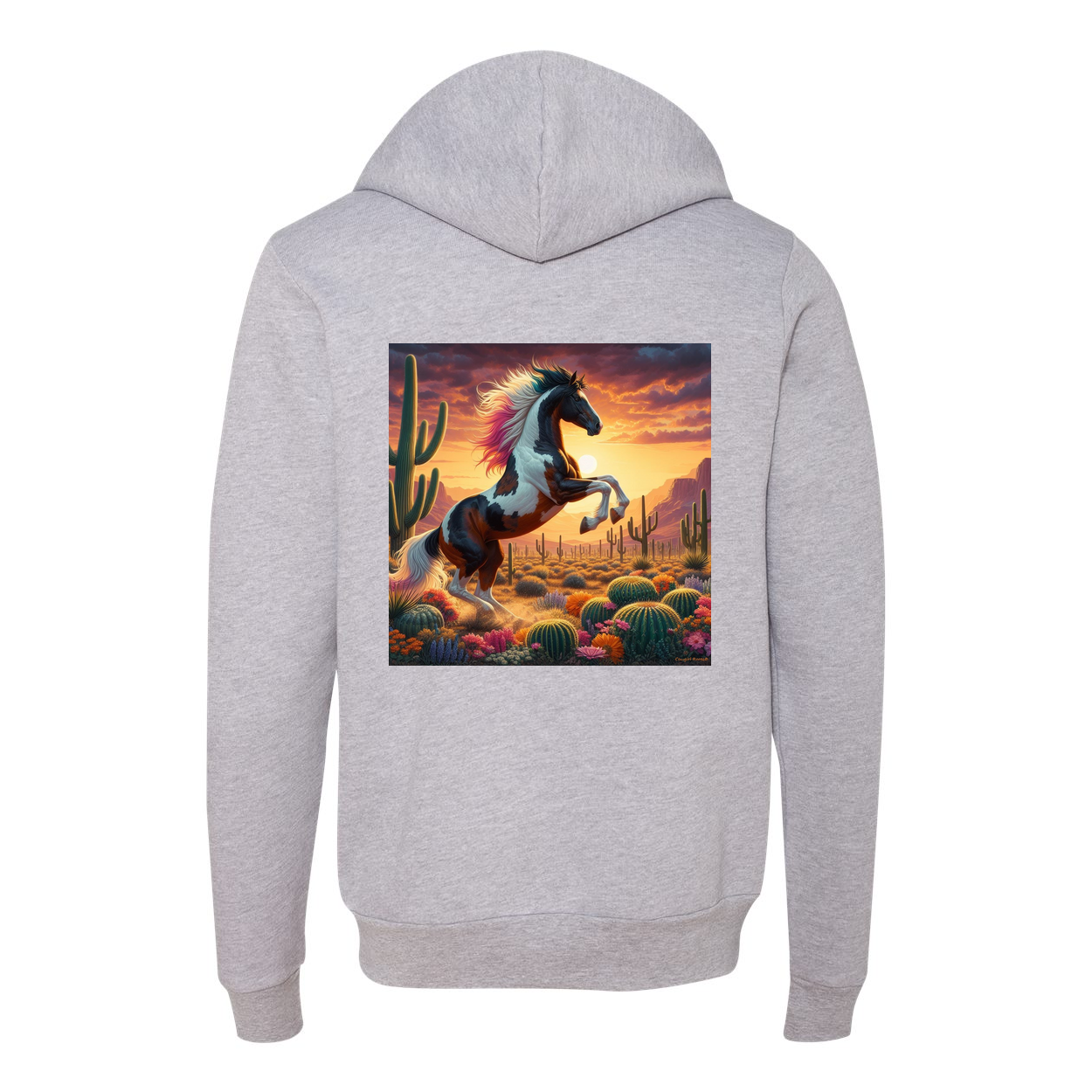 Painted Desert Paint Horse Zip-Up Front Pocket Sweatshirts