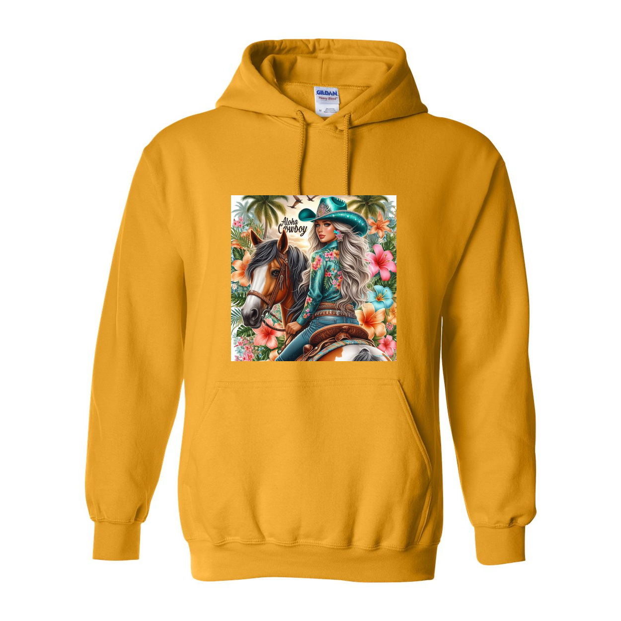 Aloha Cowboy Island Girl Pull Over Front Pocket Hoodies