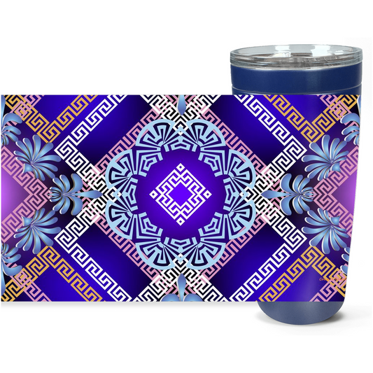 Cowgirl Roots™ Tropical Western Royalty Design Tumbler 20oz Stainless Steel Insulated Hot and Cold Travel Mugs