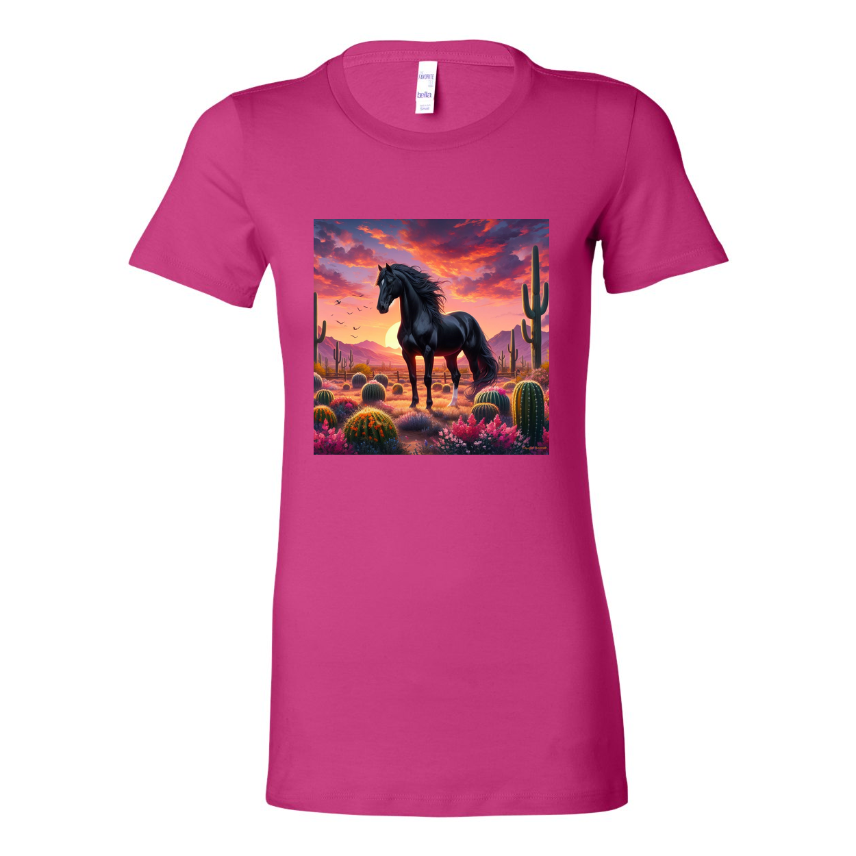 Black Stallion Desert Sunset Horse Favorite T Shirts