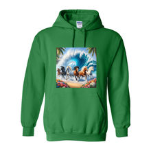 Load image into Gallery viewer, Ocean Herd of Horses Pull Over Front Pocket Hoodies

