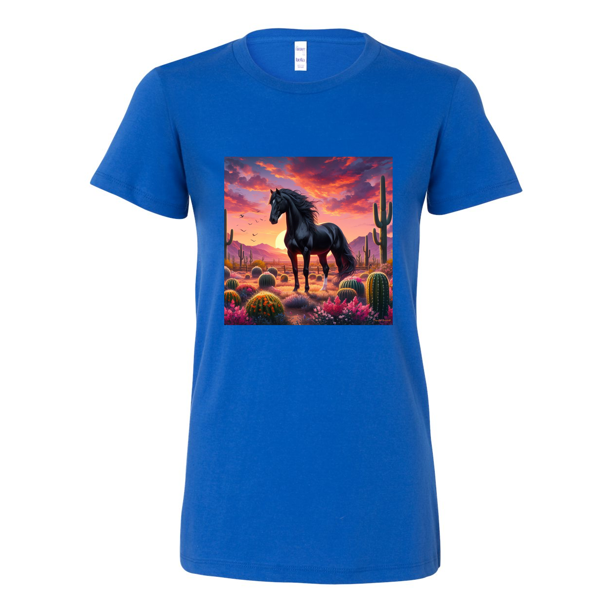 Black Stallion Desert Sunset Horse Favorite T Shirts