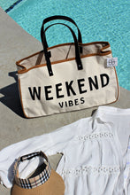 Load image into Gallery viewer, White WEEKEND VIBES Canvas Tote
