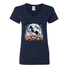 Load image into Gallery viewer, Spring Moon Horse V Neck T Shirts
