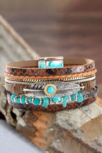 Load image into Gallery viewer, Brown Vintage Turquoise Multi-layer Leather Bracelet
