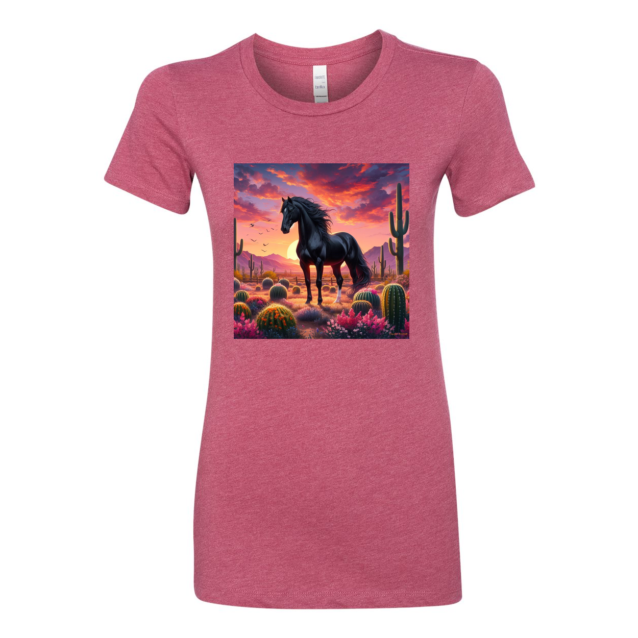 Black Stallion Desert Sunset Horse Favorite T Shirts