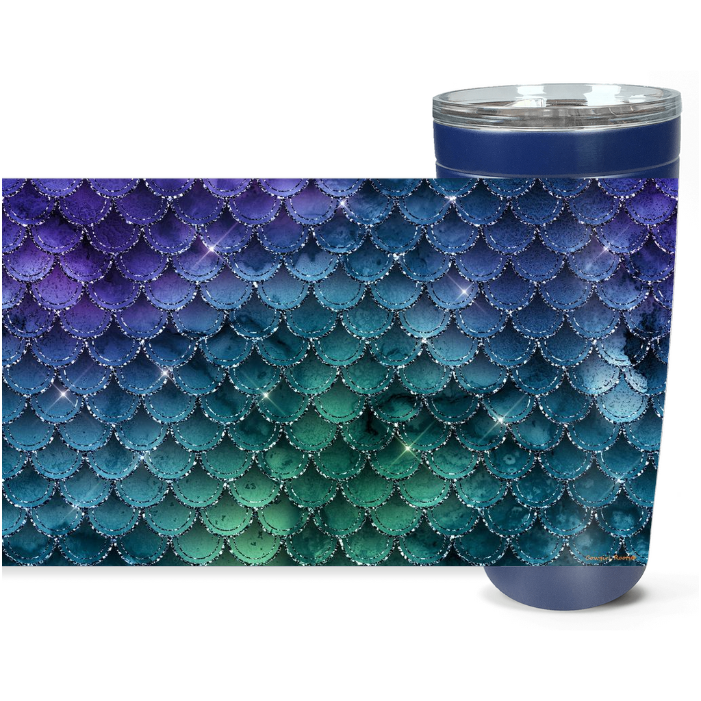 Cowgirl Roots™ Mermaid Print Tumbler 20oz Stainless Steel Insulated Hot and Cold Travel Mugs