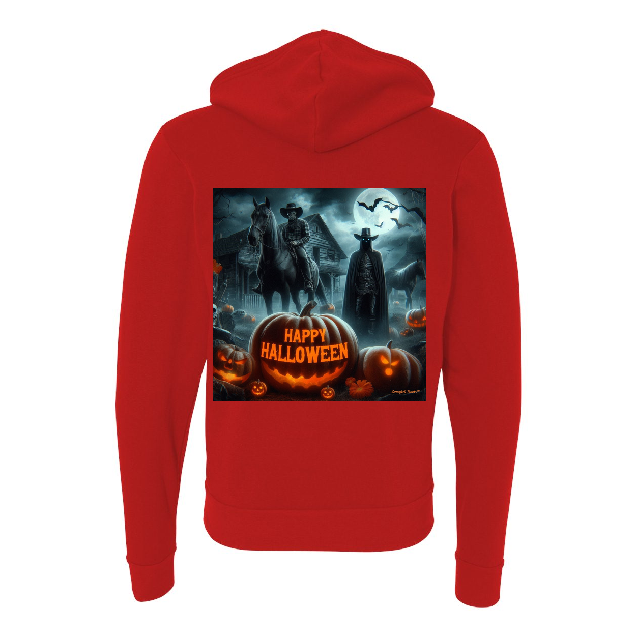 Happy Western Hallows Eve Hooded Zip Up Sweatshirt