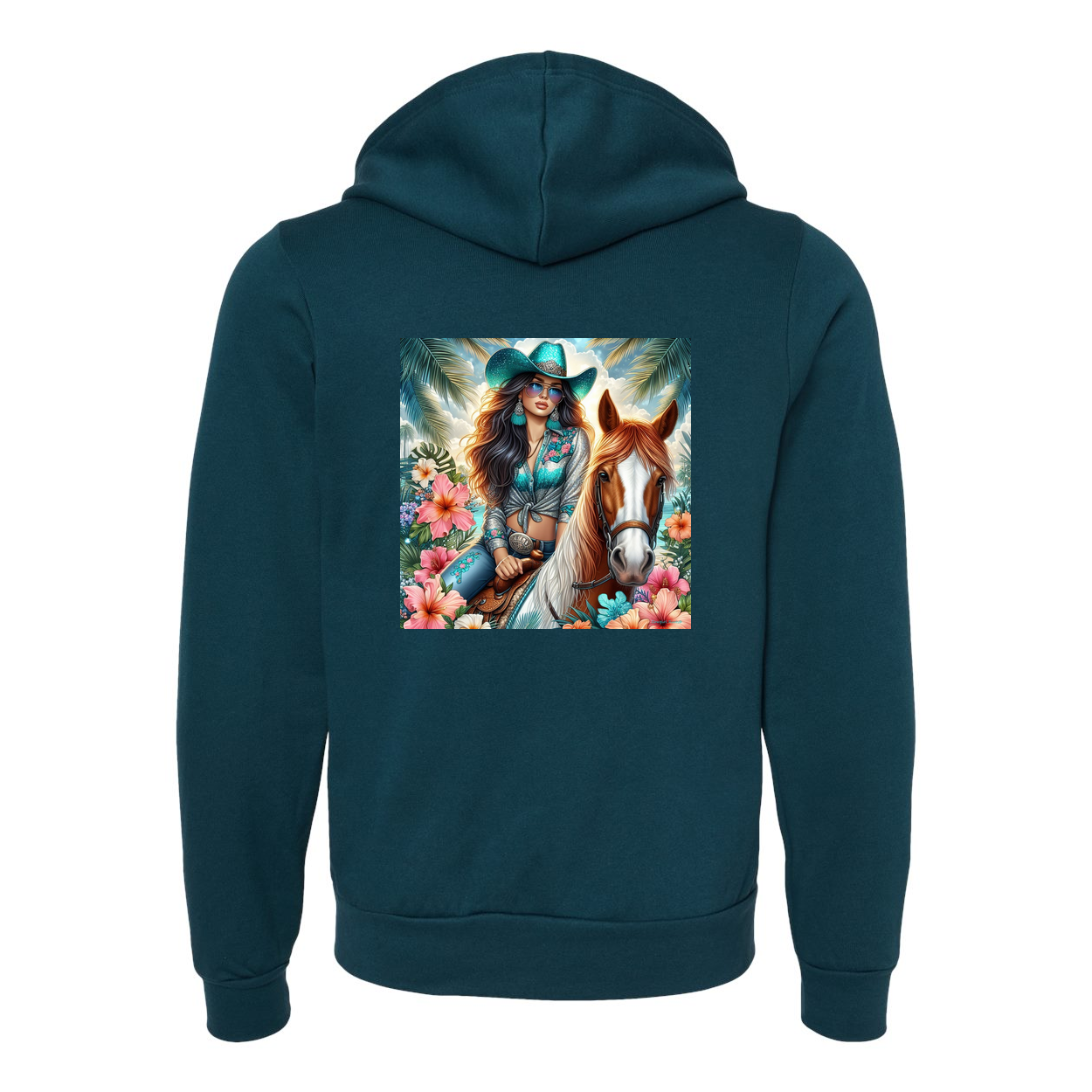 Cowgirl Tropics Zip-Up Front Pocket Hoodies