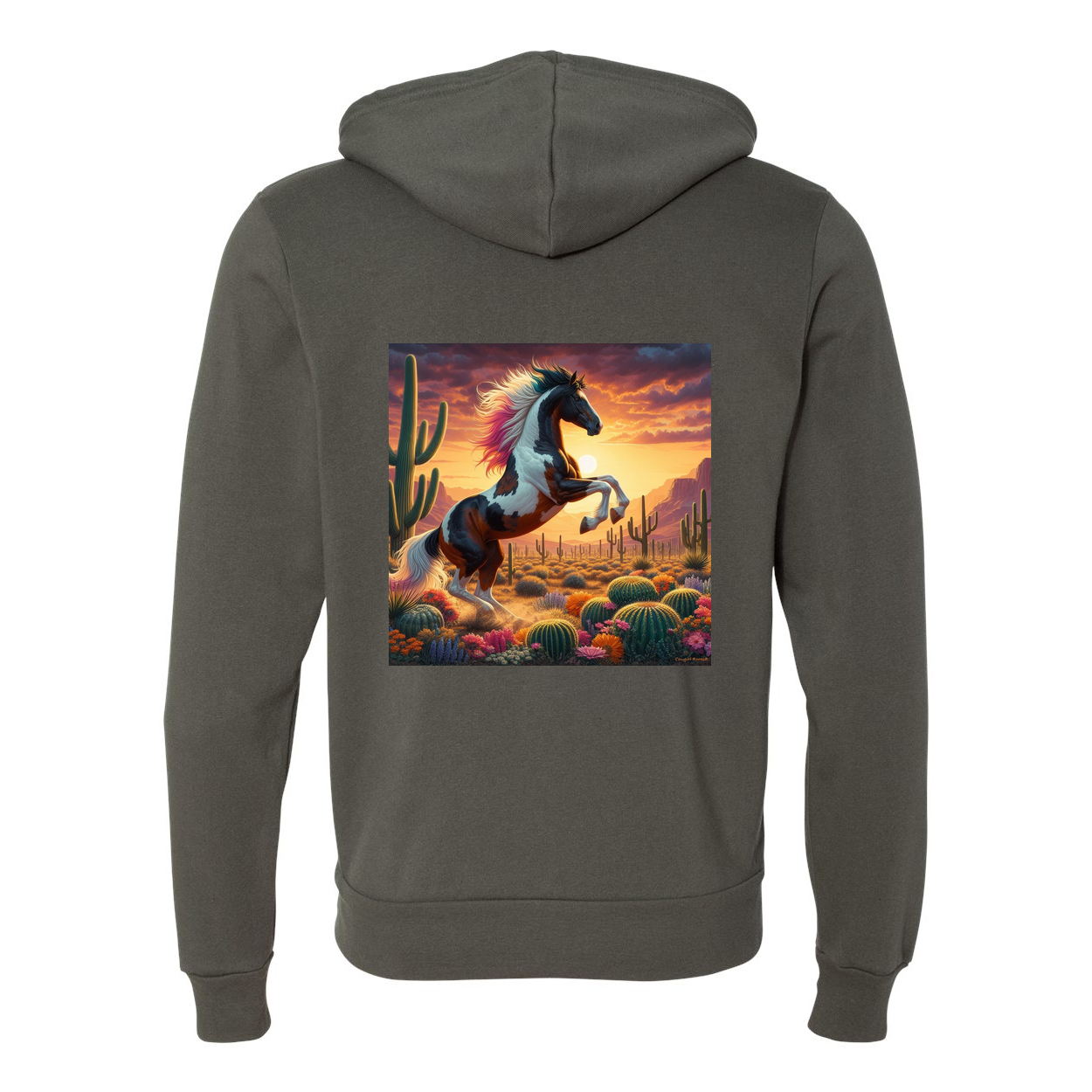 Painted Desert Paint Horse Zip-Up Front Pocket Sweatshirts