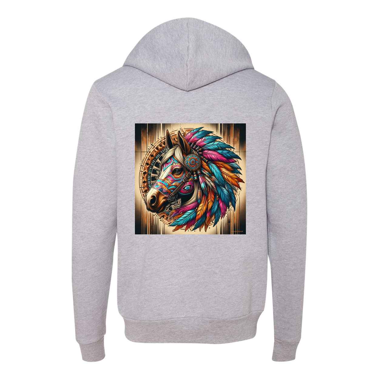 Tribal Horse Chief Zip-Up Front Pocket Hooded Sweatshirts