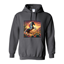 Load image into Gallery viewer, Painted Desert Horse Pull Over Front Pocket Hoodies
