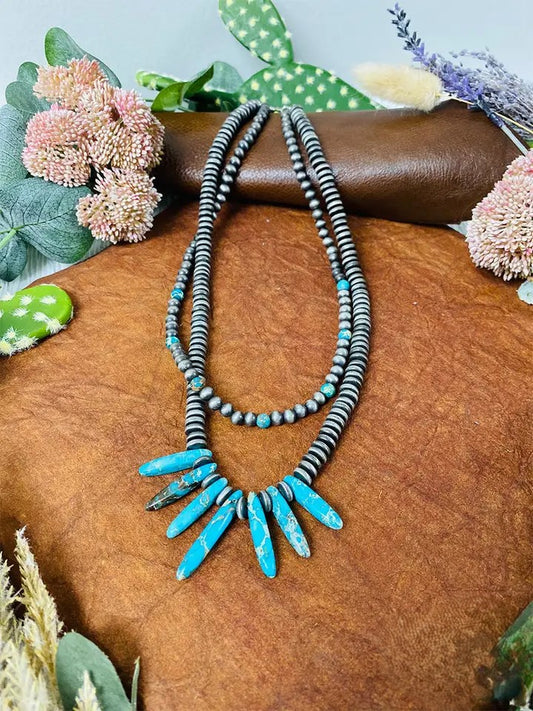 Enlighten Me Turquoise and Silver Necklace