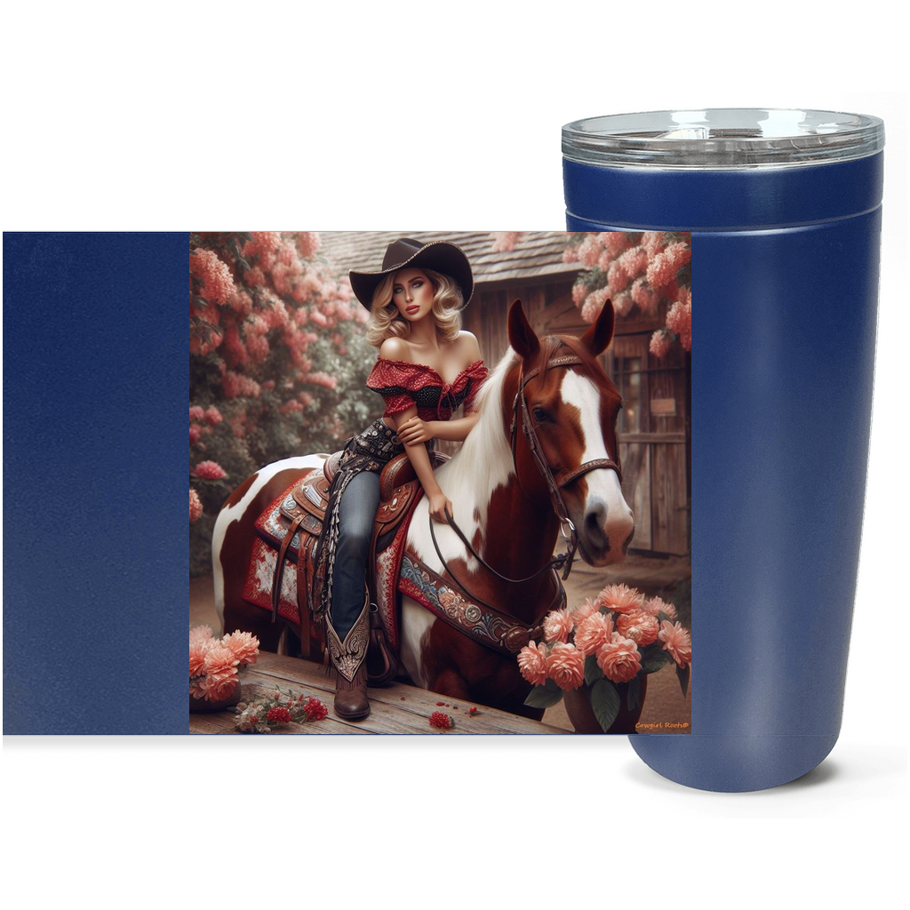 Cowgirl Roots™ Beth Pin Up Cowgirl Tumbler 20oz Stainless Steel Insulated Hot and Cold Travel Mugs