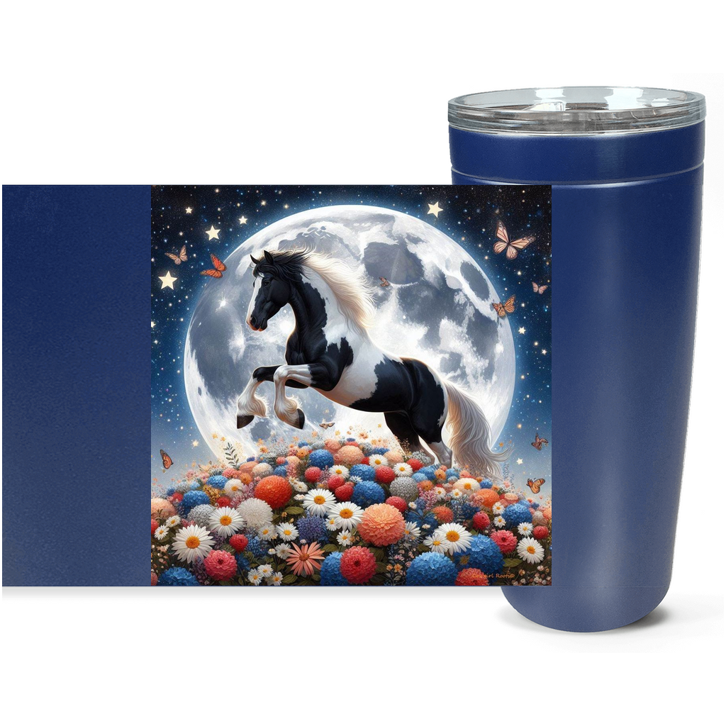 Cowgirl Roots™ Spring Moon Paint Horse Tumbler 20oz Rodeo Barrel Racer Stainless Steel Insulated Hot and Cold Travel Tumbler Mugs