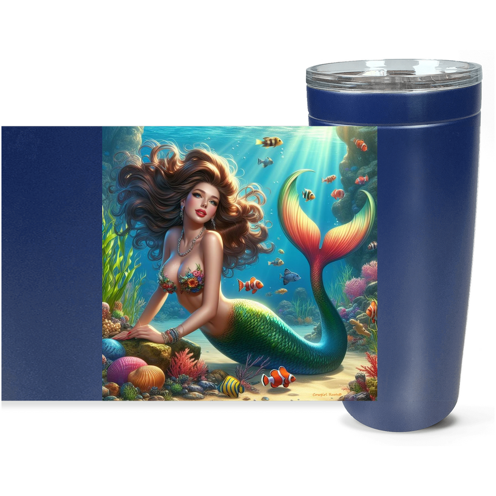 Cowgirl Roots™ Mermaid Maris of the Sea Tumbler 20oz Stainless Steel Insulated Hot and Cold Travel Mugs