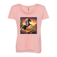 Load image into Gallery viewer, Painted Desert Horse Scoop Neck T Shirts
