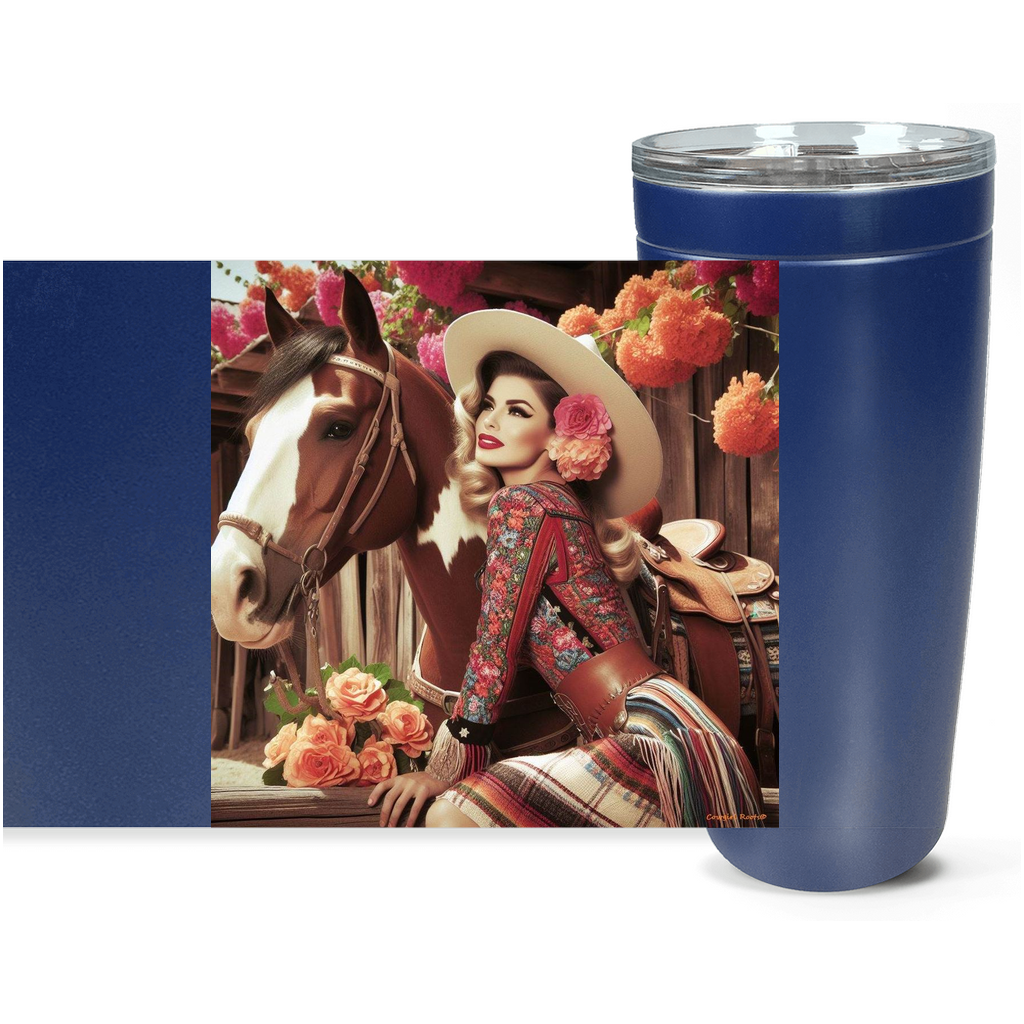 Cowgirl Roots™ Hope Pin Up Cowgirl Tumbler 20oz Stainless Steel Insulated Hot and Cold Travel Mugs