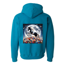 Load image into Gallery viewer, Spring Moon Horse Design on Back Front Pocket Hoodies

