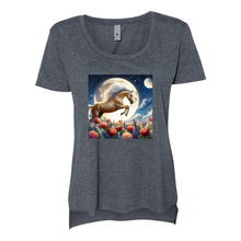 Load image into Gallery viewer, Palomino Moonshine Horse Scoop Neck T Shirts
