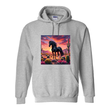 Load image into Gallery viewer, Black Stallion Desert Sunset Pull Over Front Pocket Hoodies
