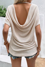 Load image into Gallery viewer, Apricot Draped Open Back Textured Tee
