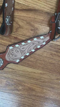 Load and play video in Gallery viewer, Traditional White Buck-Stitch, Headstall Breast Collar Set
