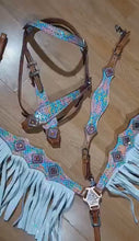 Load and play video in Gallery viewer, Ariel Mermaid Fringe Headstall and Breast Collar Sets Wither Strap
