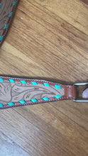 Load and play video in Gallery viewer, Turquoise Buck-Stitch Headstall Breast Collar Set
