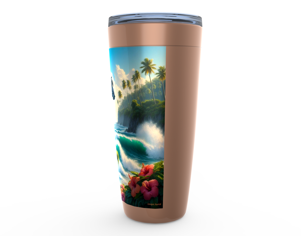 Cowgirl Roots™ Tropical Black  Stallion Tumbler 20oz Stainless Steel Insulated Hot and Cold Travel Tumbler Mugs