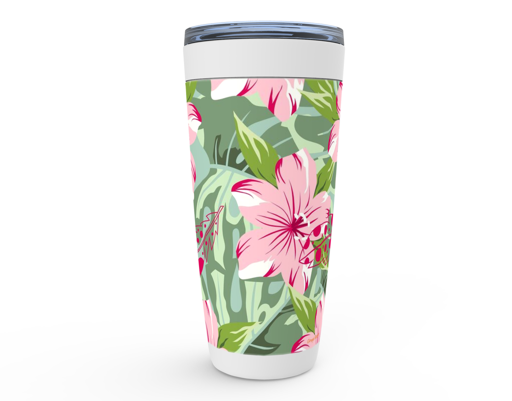 Cowgirl Roots™ Allamanda Flowers and Feathers Tumbler 20oz Stainless Steel Insulated Hot and Cold Travel Mugs