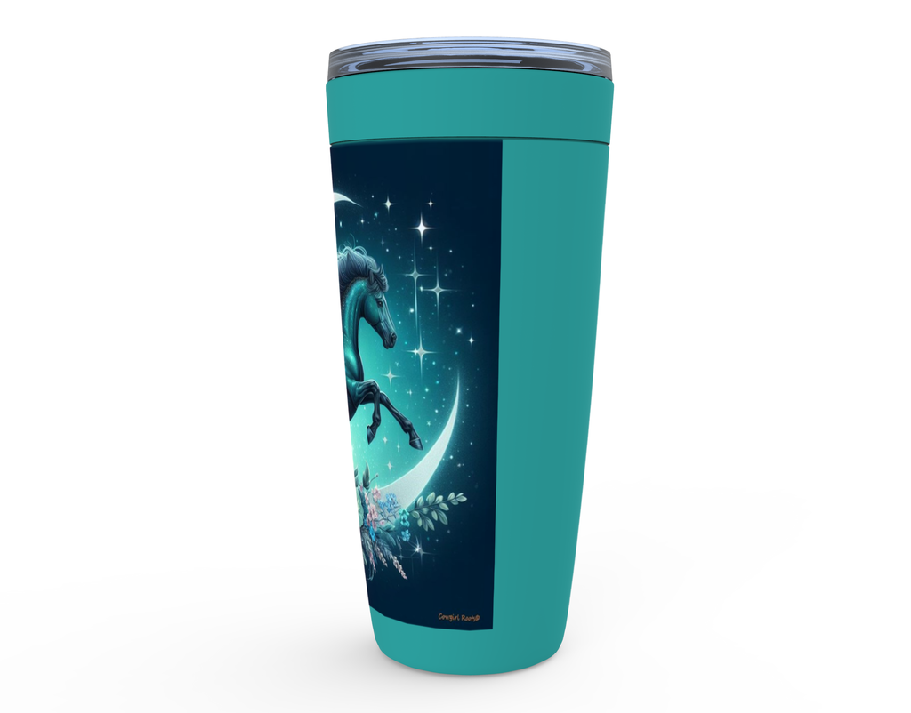 Cowgirl Roots™ Tumbler 20oz Moon Flowers Horse Stainless Steel Insulated Hot and Cold Travel Tumbler Mugs