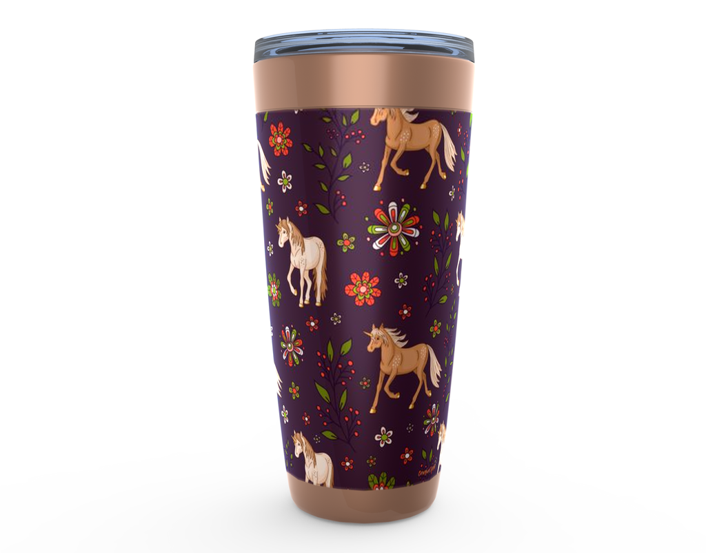 Cowgirl Roots™ Horse Blossoms Tumbler 20oz Stainless Steel Insulated Hot and Cold Travel Mugs