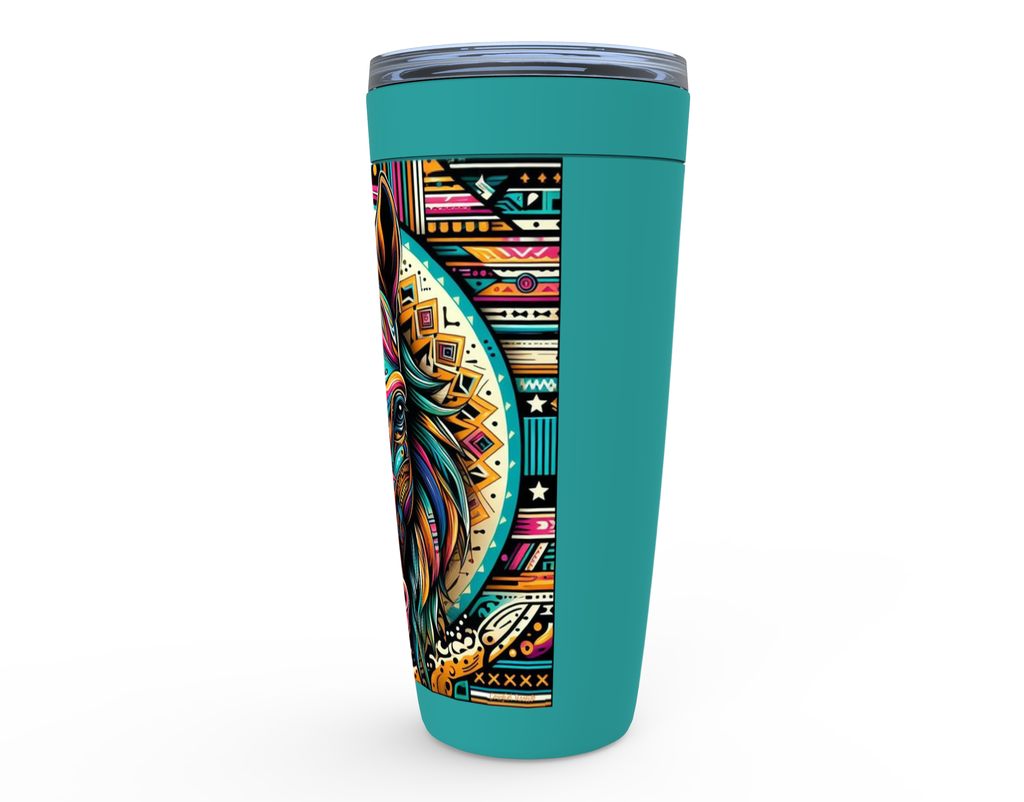 Cowgirl Roots™ Tumbler 20oz Dusty the Tribal Horse Stainless Steel Insulated Hot and Cold Travel Tumbler Mugs