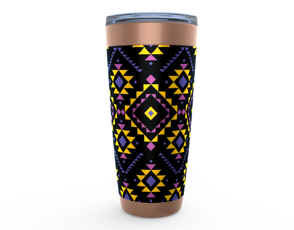 Cowgirl Roots™ Purple Tribal Western Design Tumbler 20oz Stainless Steel Insulated Hot and Cold Travel Mugs